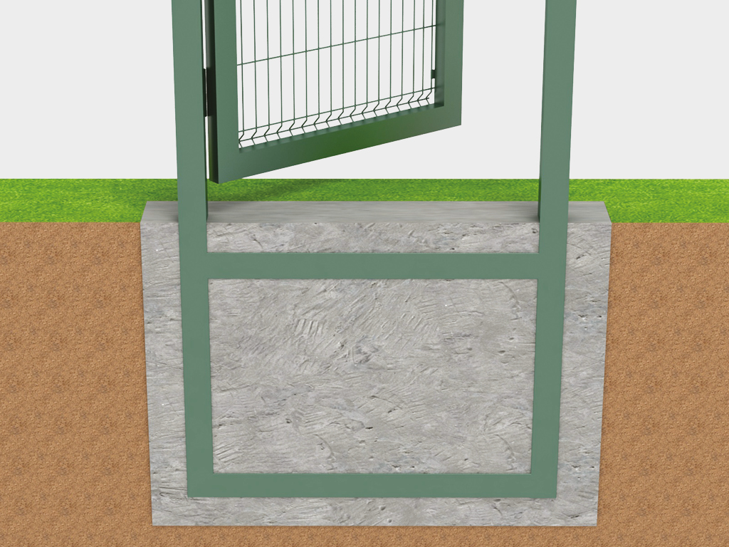 Монтаж с бетонированием рамы.